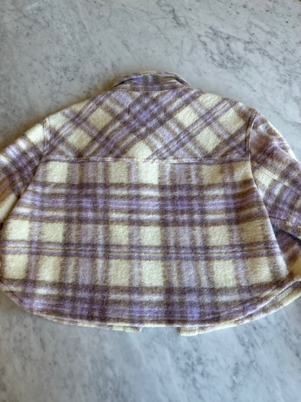 Zara Wool Blend Plaid Crop Shacket - Picture 6 of 6